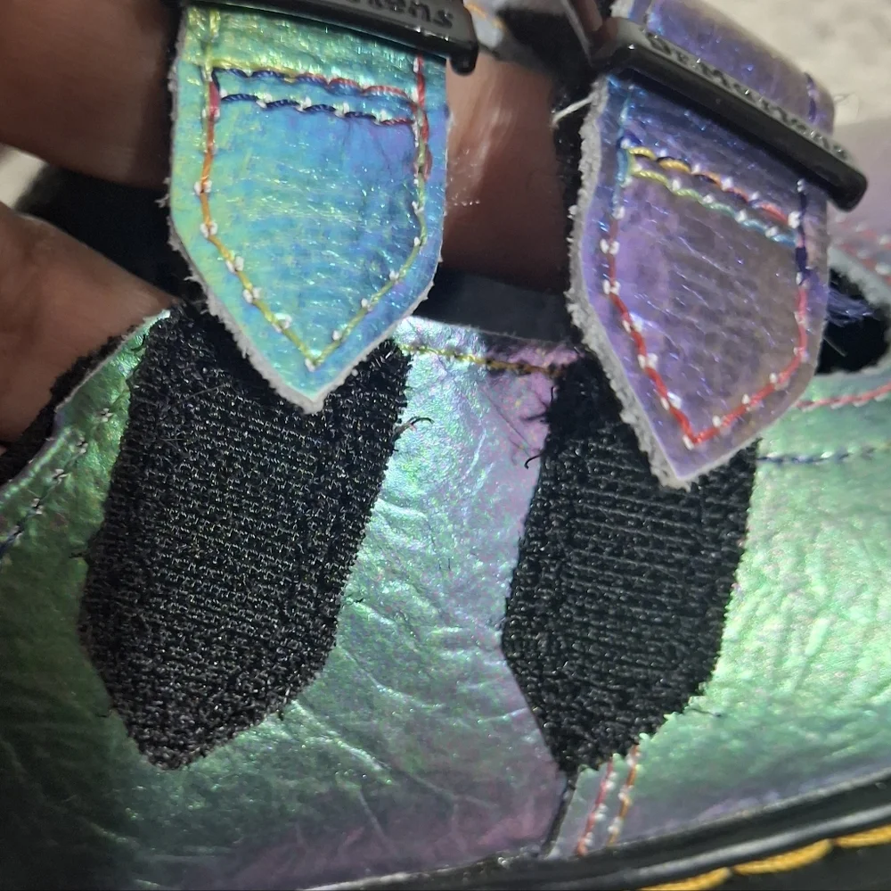 Dr Martens 8065 Kids Iridescent Mary Jane Shoes - Size 2.